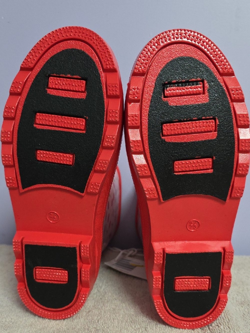 Kids Cherry Print Pink Rain Boots with Red Trim - Picture 5 of 9